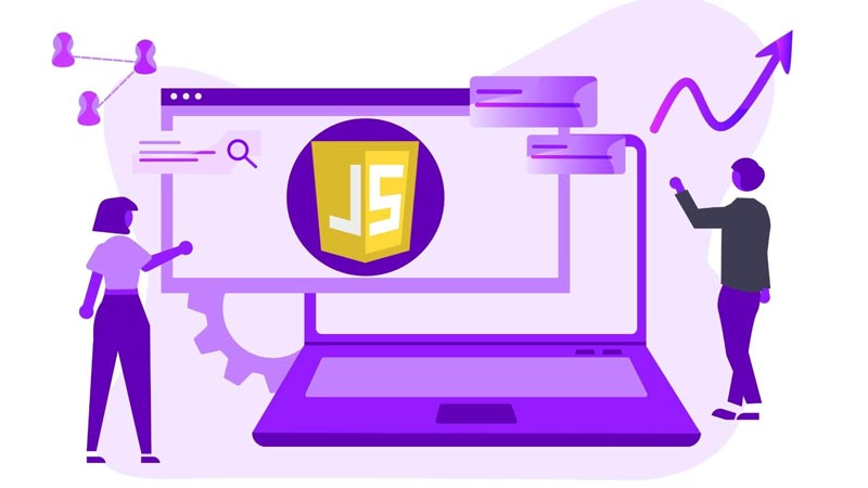 Programmers making interactive web pages using JavaScript, a text-based language used on both the client and server sides.