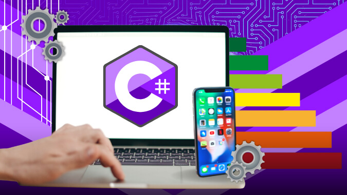 Developer uses C# in building programming projects on a laptop and mobile phone to make it robust, scalable, and secure.