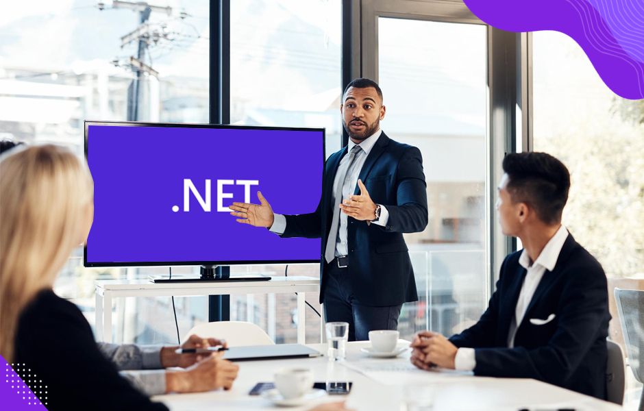 A group of happy corporate leaders showcasing successful businesses that have achieved transformation through .NET solutions.