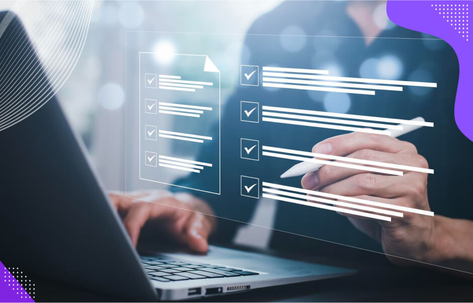 A team of developers studies a checklist ensuring flawless transition from legacy systems to Python.