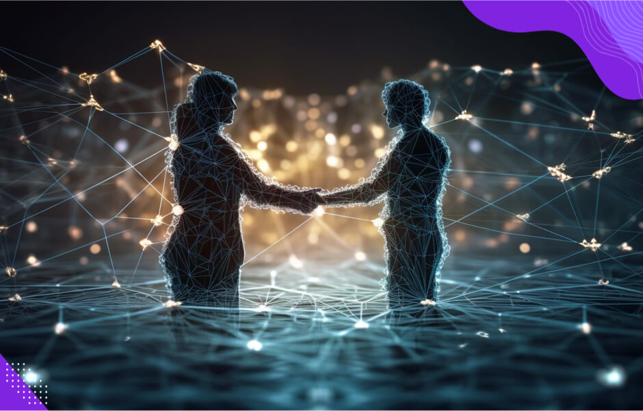 A guide offers their hand to help a developer cross a raging river from rigid legacy systems to vibrant Python innovation.
