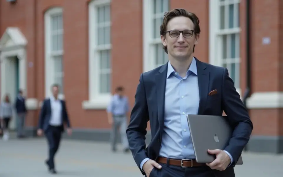 A business man in front of an open road symbolizing start of ASP.NET digital evolution to gain a competitive edge.