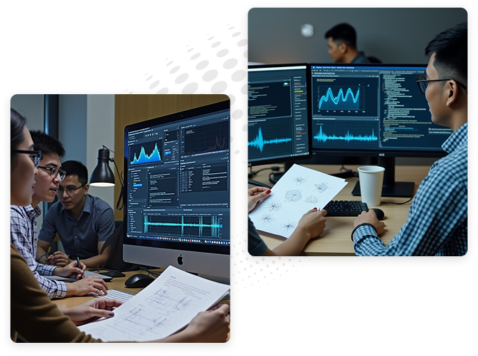 A software development company architect uses Python to open a door to the future for a waiting client.