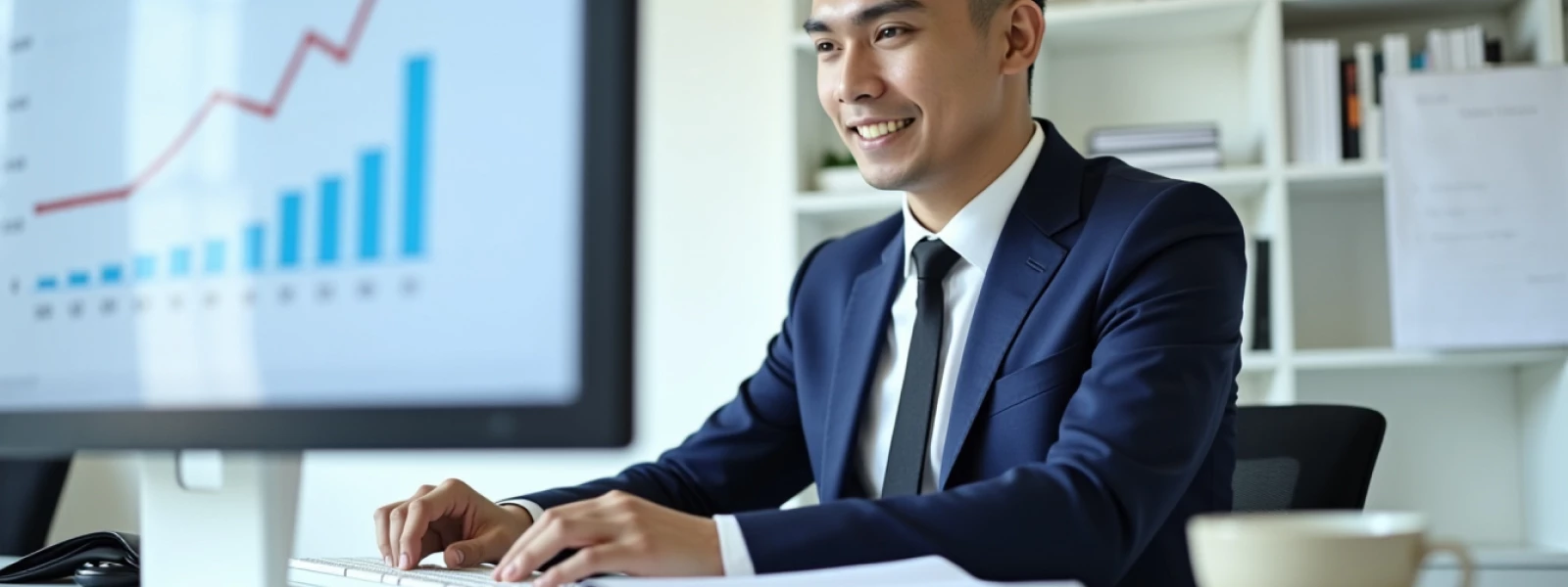 A programmer typing Python code on a laptop as his team transitions from legacy systems to Python for innovation.