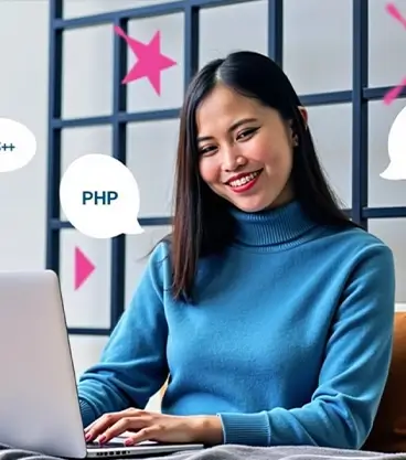 Cambria programmers work on code showing how resources from custom programming services accelerate delivery from day one.