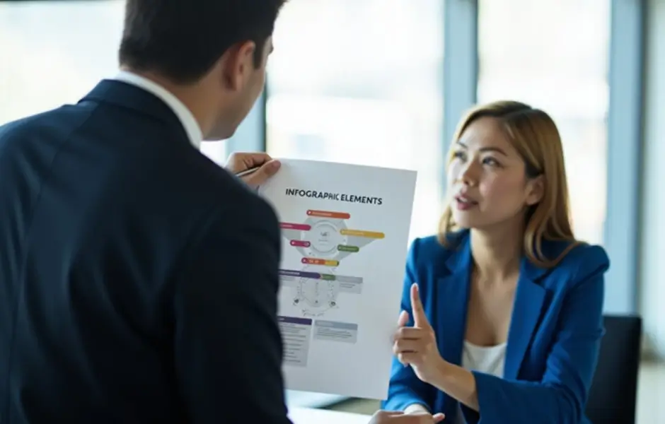 Venture capitalists vetting case studies of healthcare informatics projects completed by an application development agency.