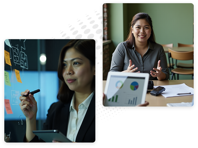 A software development company architect uses Python to open a door to the future for a waiting client.