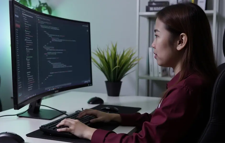 A programmer runs automated tests at an offshore QA facility to achieve faster release cycles without compromising quality.