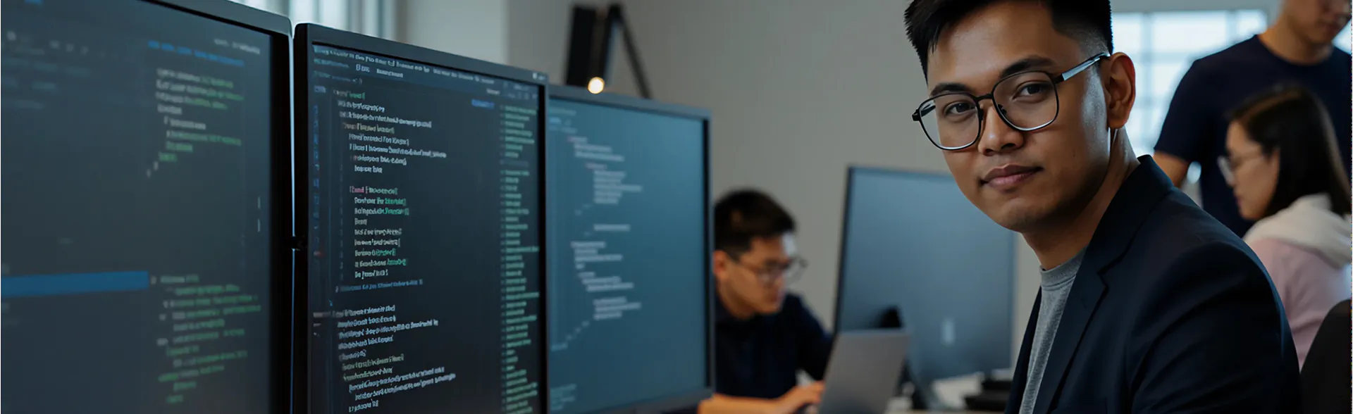 Python developers working on custom software solution