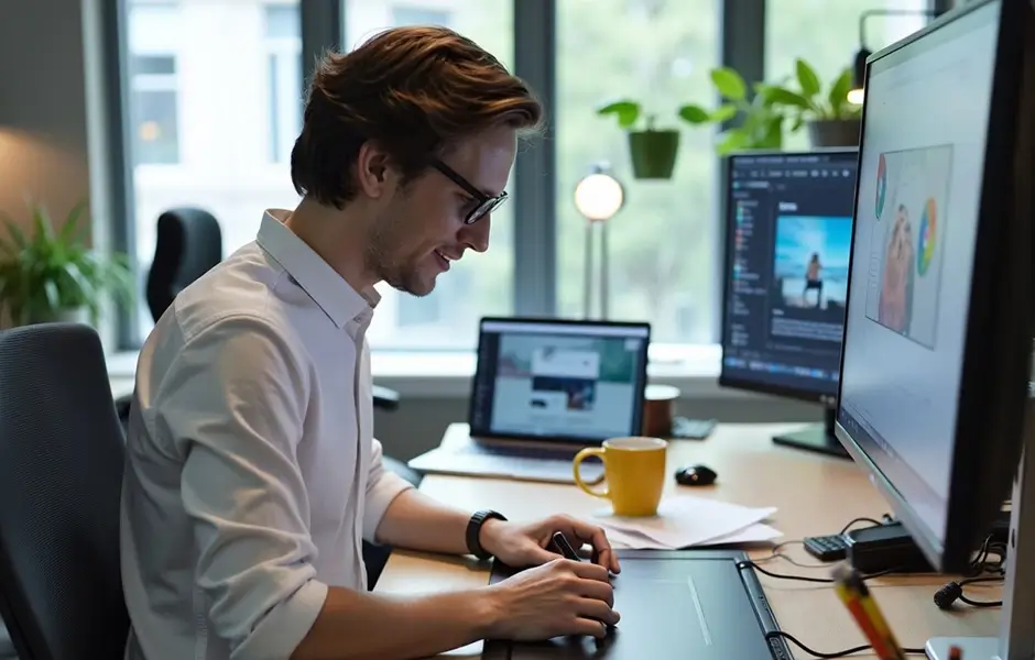 Leaders strategize innovative solutions to help clients adapt through new customized technology brainstorms.