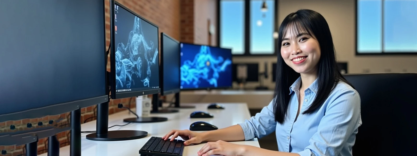 Cambria programmer reviewing outdated code on an old computer, realizing it is hurting productivity.